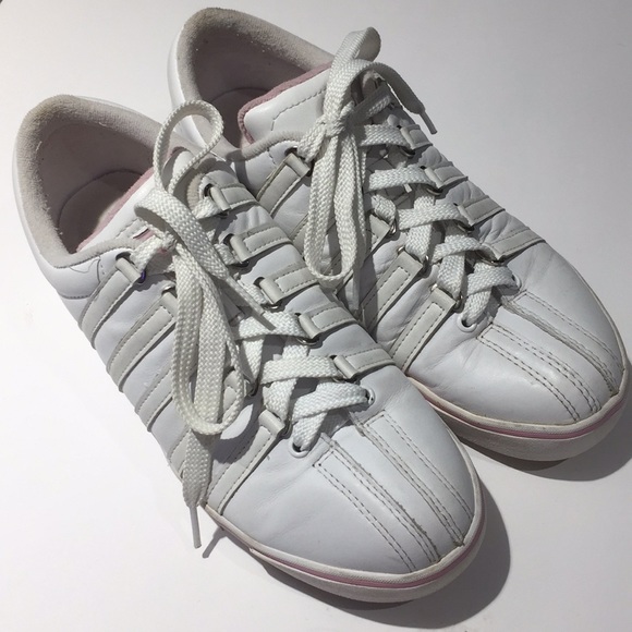 Leather K•Swiss White & Pink size 9 - Picture 2 of 9